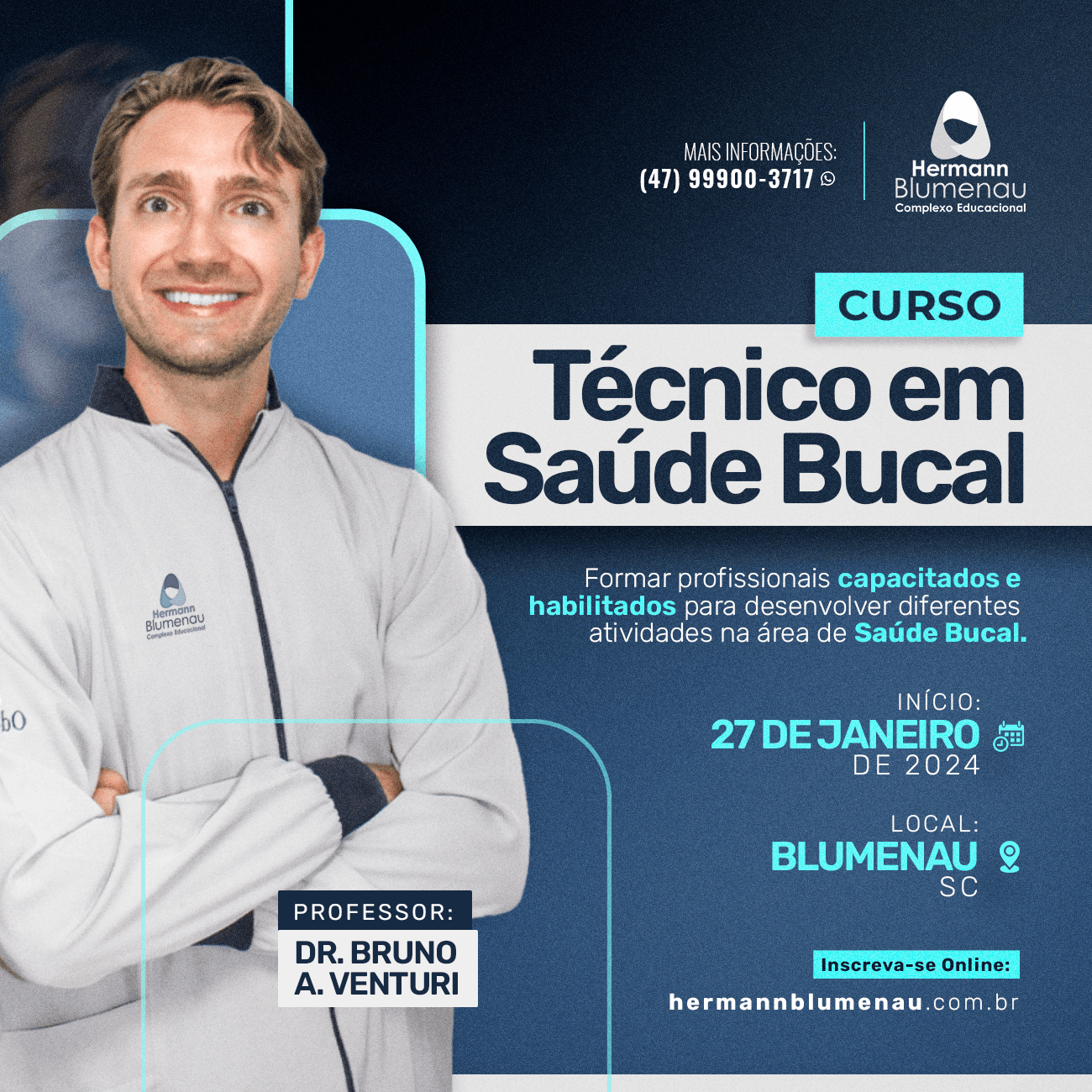 Curso Técnico em Saúde Bucal - 27 de Janeiro de 2024 | Hermann Blumenau